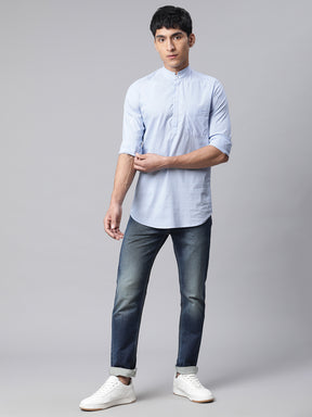 Men Sky Blue Trendo Kurta