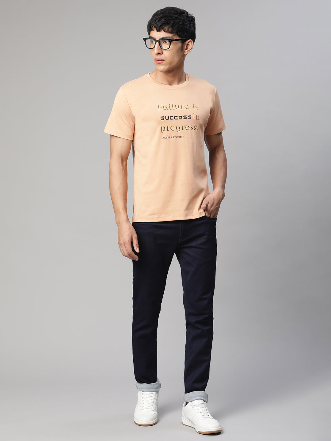 Men Peaches Alpha Printed  T-Shirt