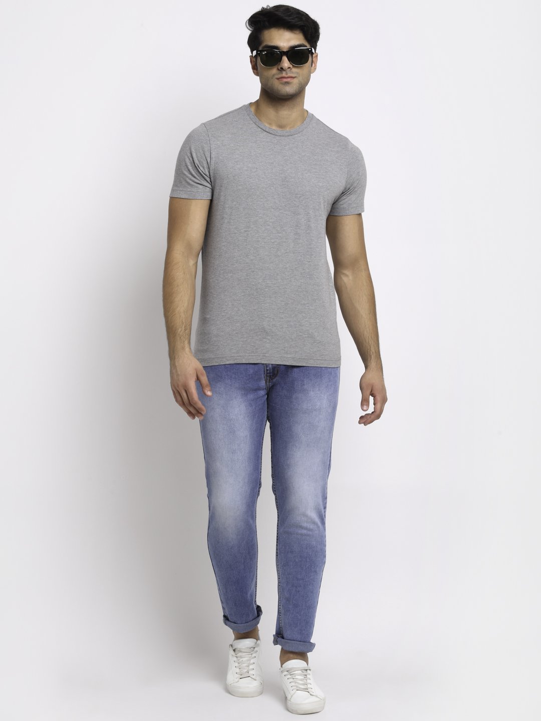 Men Blue Denim Solid Jeans