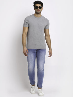 Men Blue Denim Solid Jeans