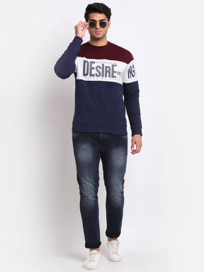 Men Multi Round Neck Hosiery Printed Sweatshirt