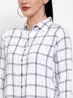 Women White Modal Shirt Collar  Shirt