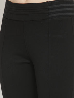 skinny fit solid black stretchable jeggings