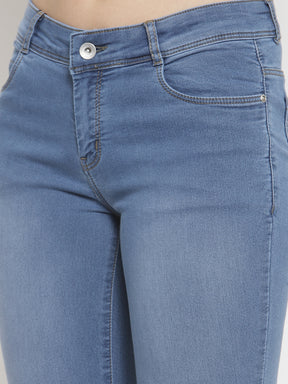 women low rise light blue skinny jeans