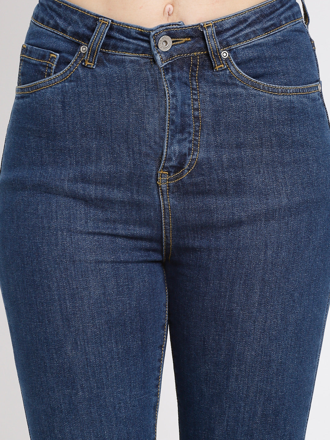 women skinny fit ankle length blue jeans