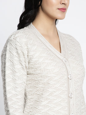 Women Grey Printed Cardigan