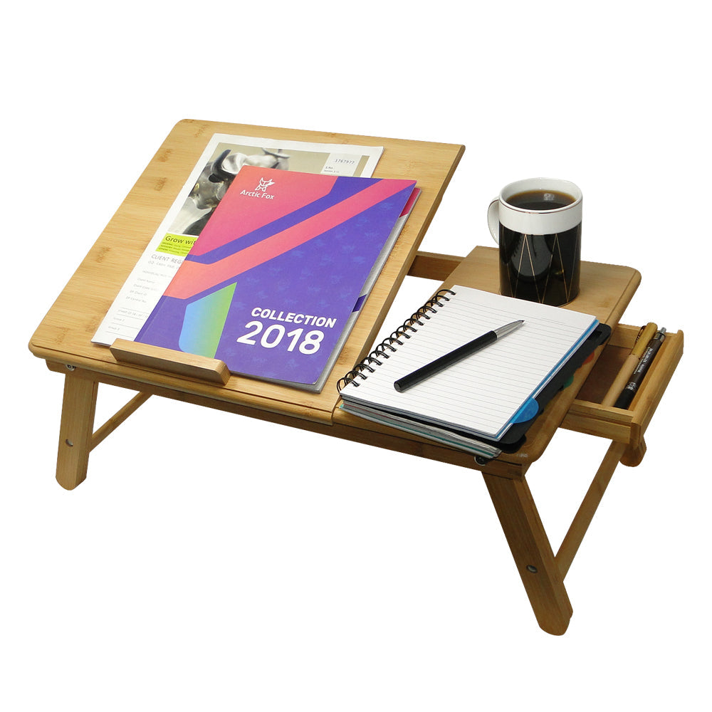 Adjustable Bamboo Wood Laptop/Study Table with Ventilation