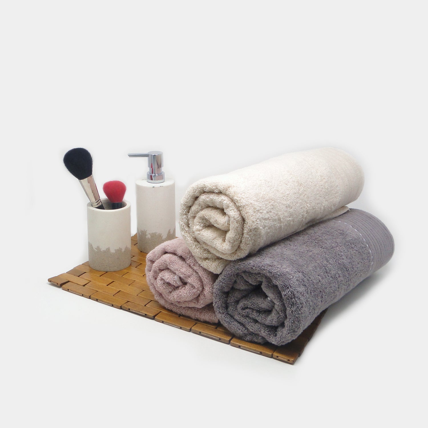 Pack of 3 Super Absorbent Bath Towel (70x140) - Onion, Brown and Beige