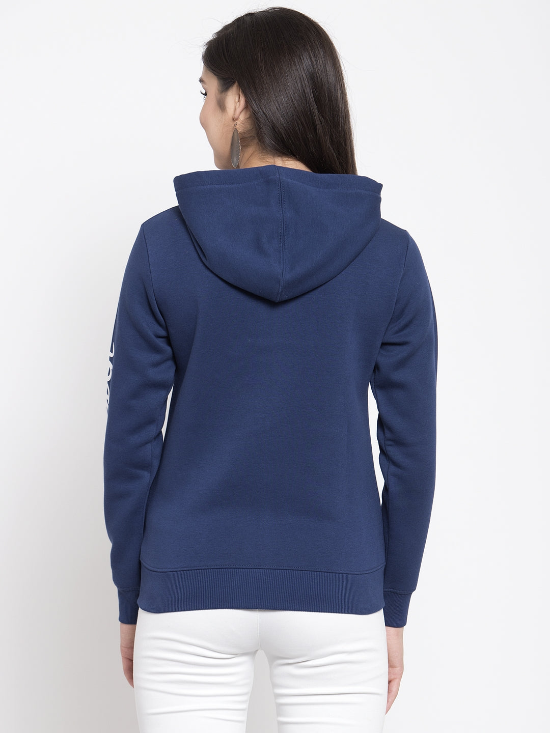 Women Blue Solid Sweatshirt