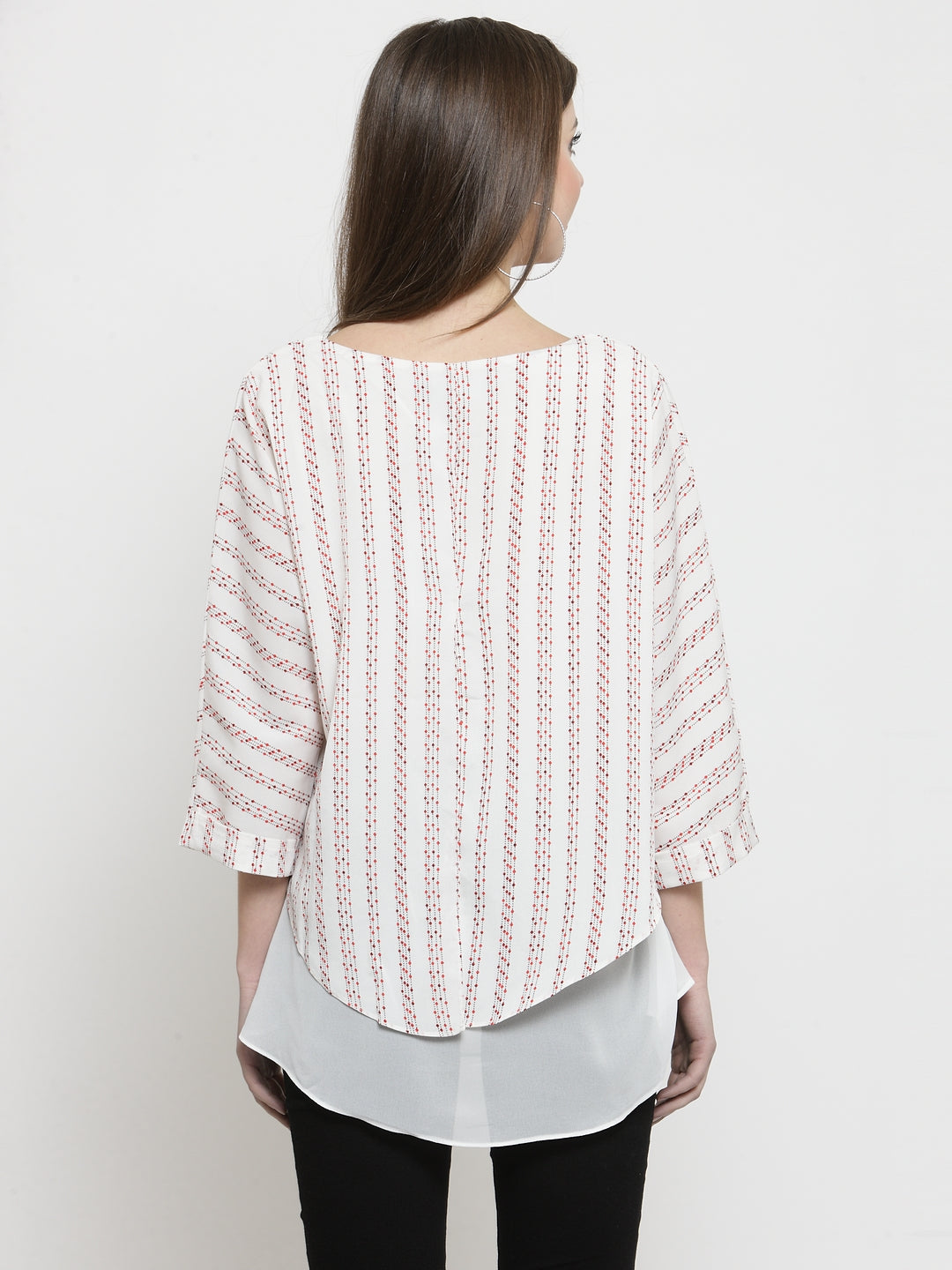 Women White Georgette Layered Top