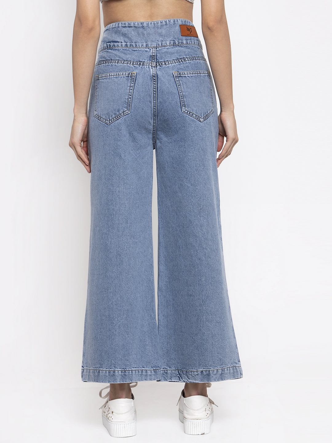 Women Solid Blue Denim Jeans