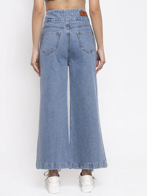 Women Solid Blue Denim Jeans