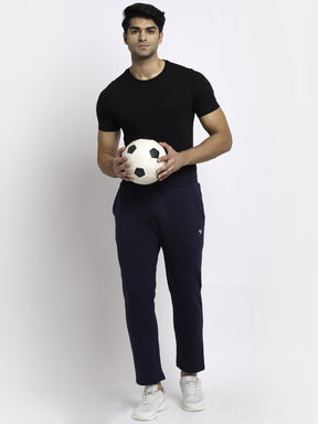 Men Navy Blue Hosiery Solid Lower