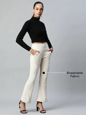 Bootcut Ankle Length Cosmic Latte Cordroy Jegging