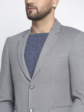 Men Grey Checked 2-Peice Suit