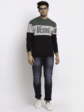 Men Multi Round Neck Hosiery Printed Sweatshirt