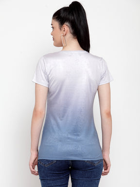 women white polyester printed t shirts