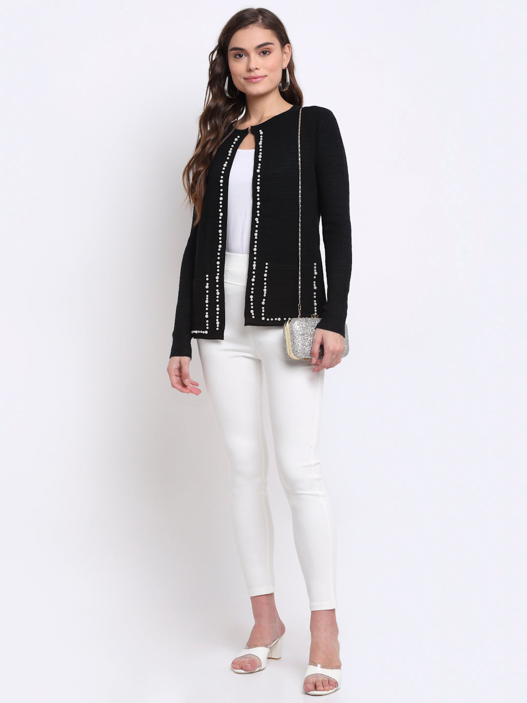 Round Neck Solid KNIT Shrug
