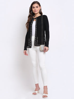 Round Neck Solid KNIT Shrug