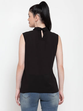 Women Turtle Neck Asymmetric Hem Top