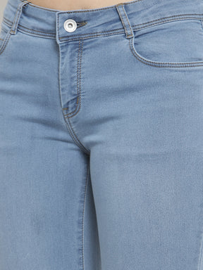 women skinny fit light blue jeans