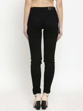Women Black Solid Jeans