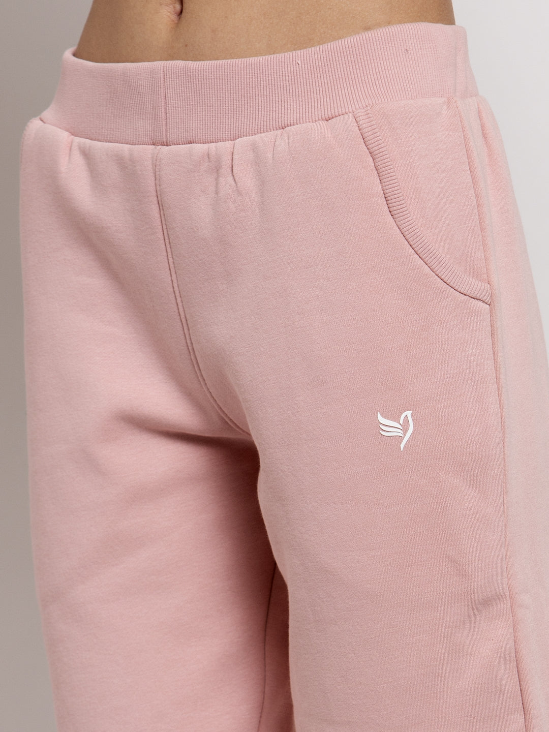 Pink Colour Straight Fit Fleece Lower