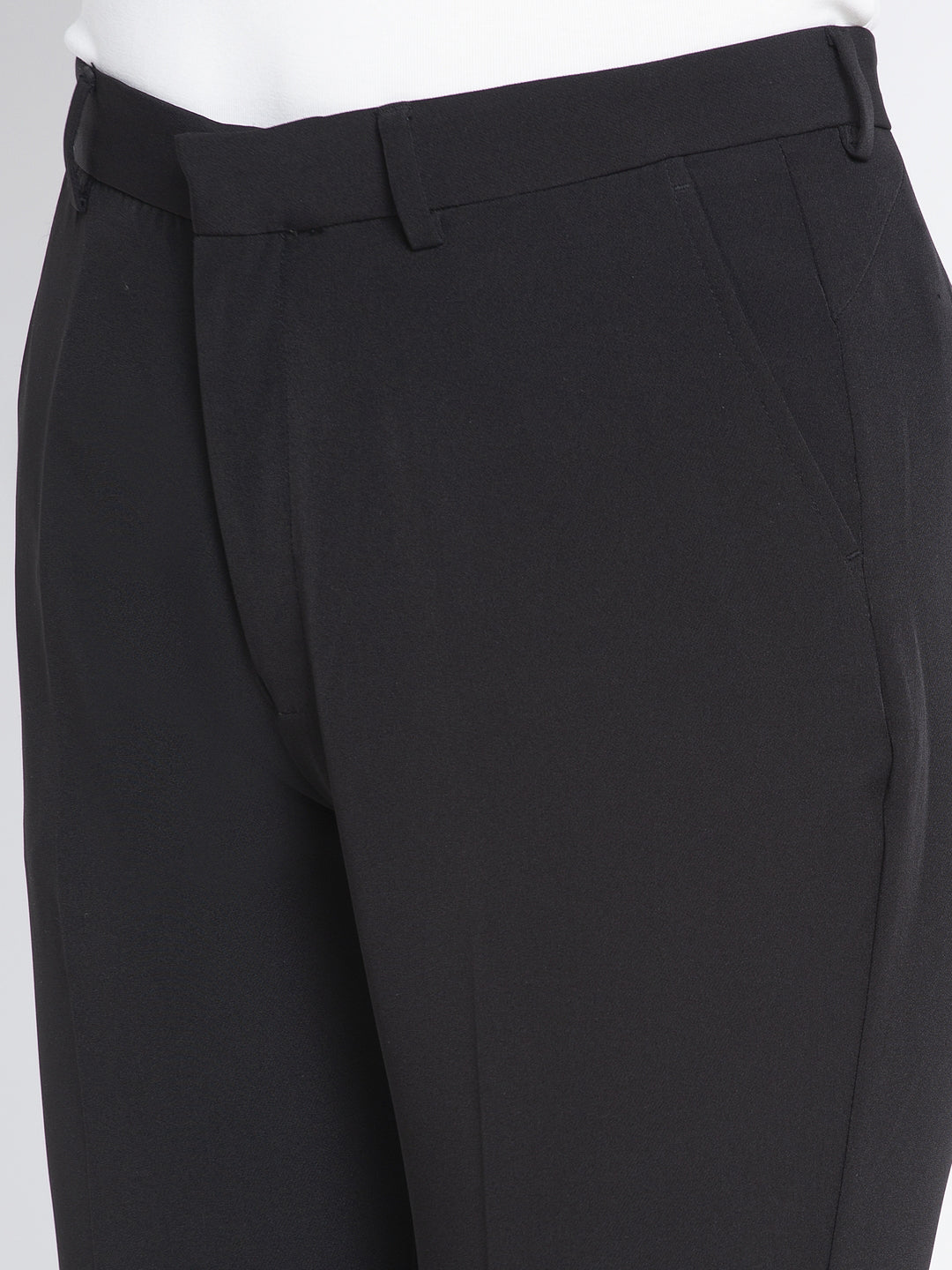 Women Black Solid Trousers