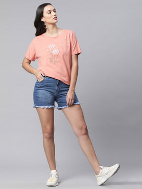 Women Blue Faded Denim Shorts