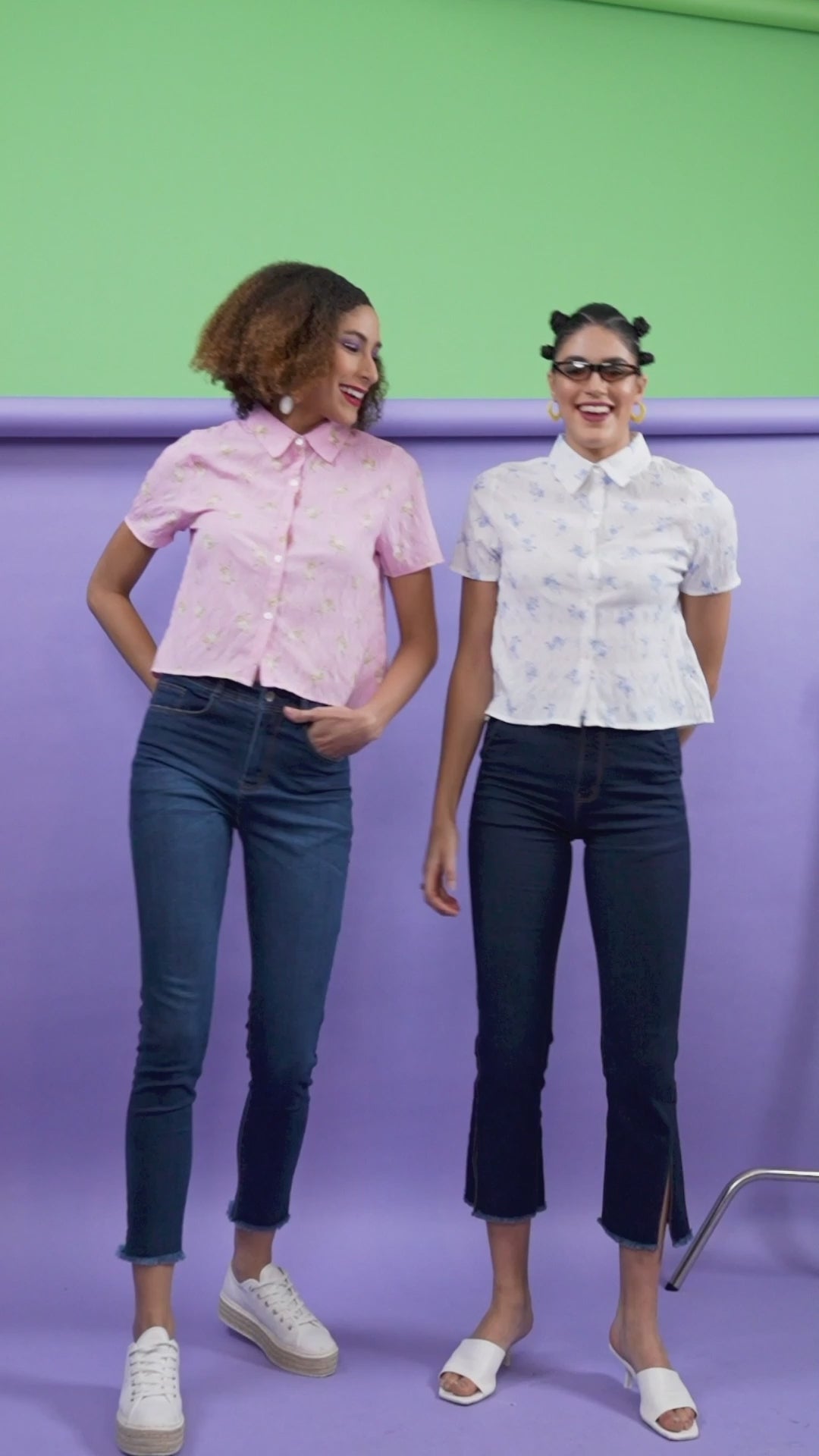 women printed white poly cotton regular fit casual shirt