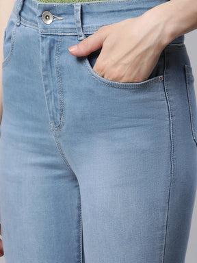 Blue High Waist Slim Fit Jeans