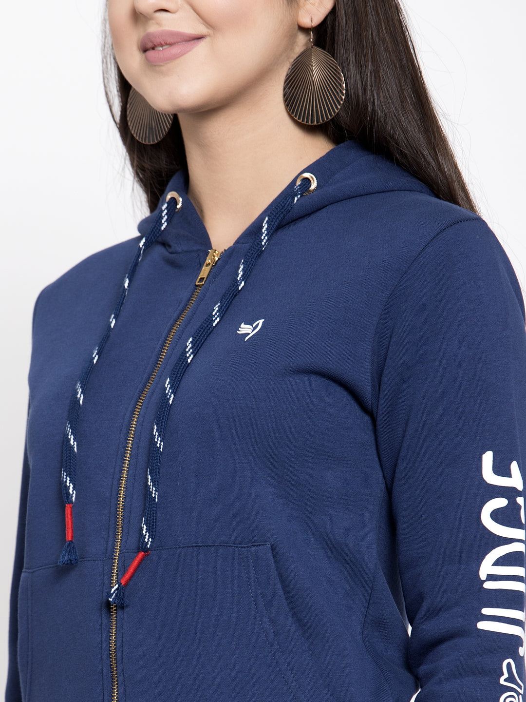 Women Blue Solid Sweatshirt