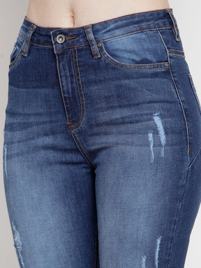 Women Dark Blue Denim Solid Jeans