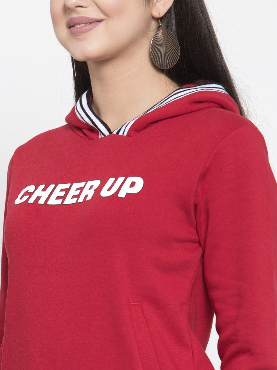 Women Red Sweat Shirt