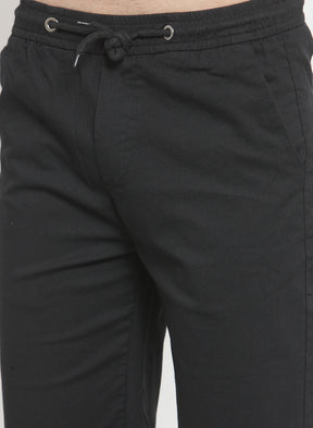 Men Black Solid Regular Fit Regular Shorts