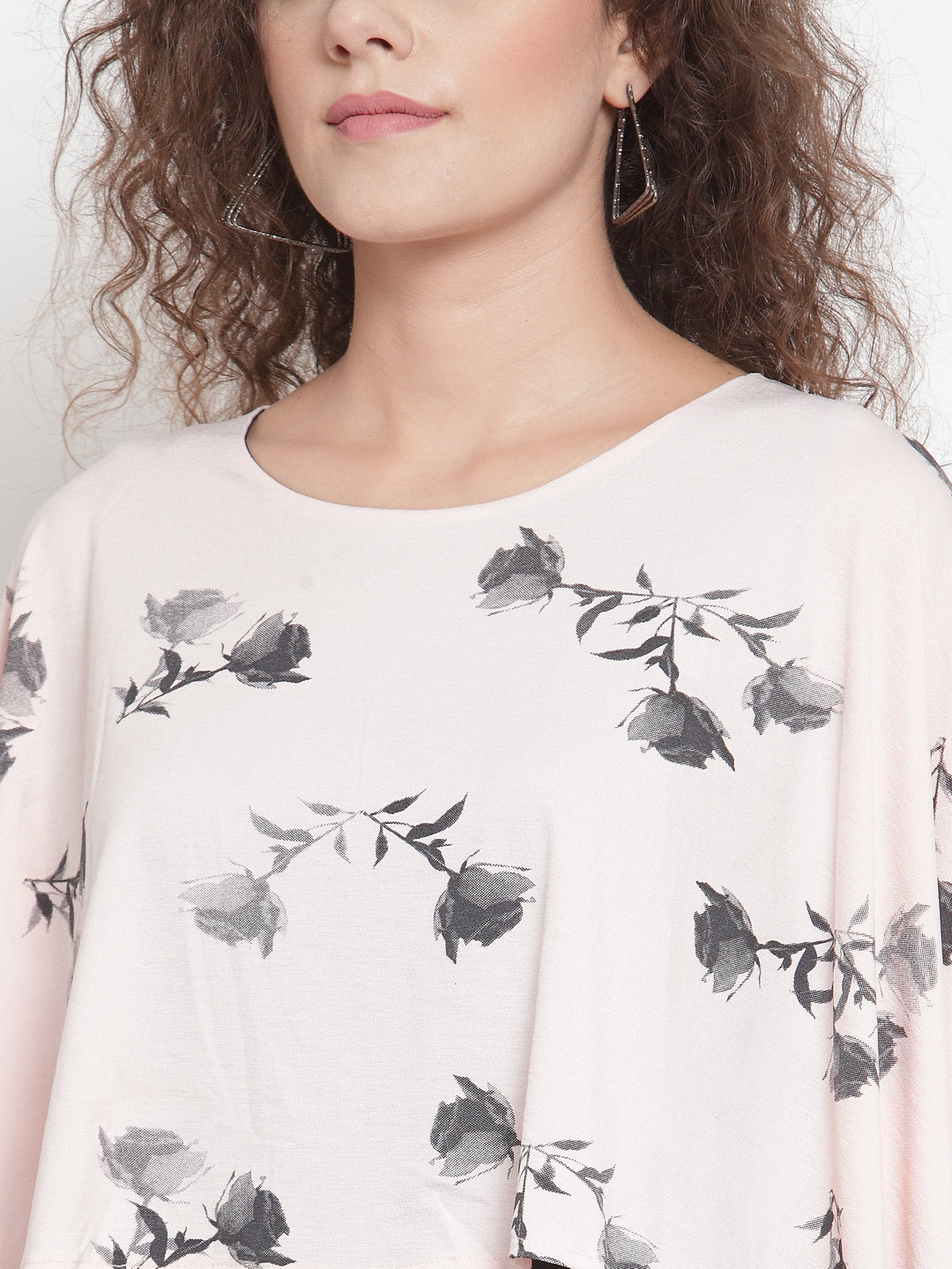 Women Pink Printed Top With Layering