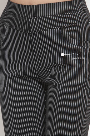 black striped stretchable jeggings