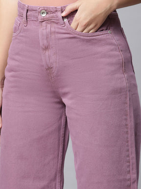  purple loose fit ultra flared jeans for women