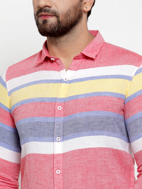 Men Printed Red Shirt