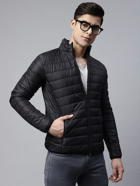 Mens Black Windproof Puffer Jacket
