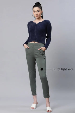Women Green Mid-Rise Stretchable Casual Jegging