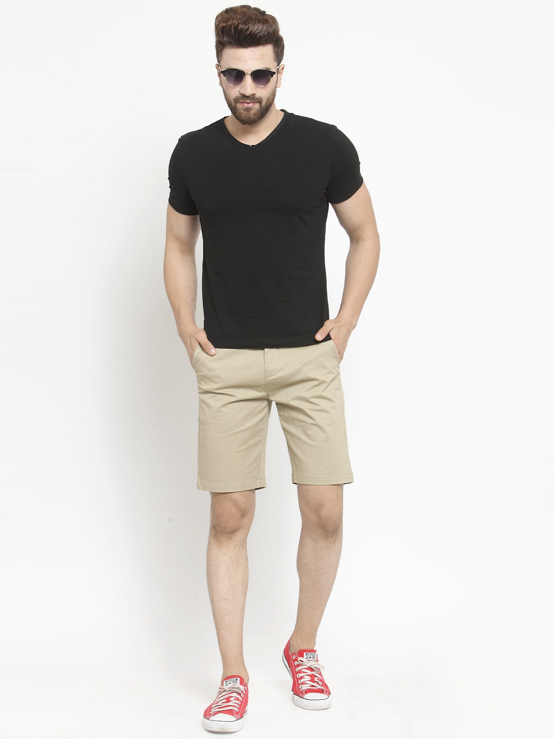 Men’??????S Solid Khaki Shorts