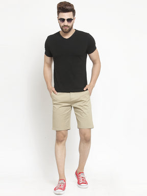 Men’??????S Solid Khaki Shorts