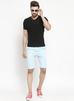 Men Black Solid Regular Fit Regular Shorts