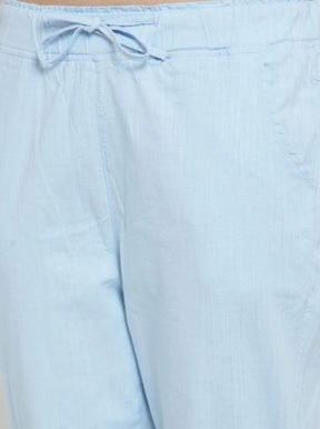 Plain Black And Light Blue Combo Of 2 Lowers