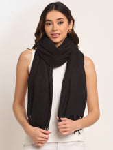 Women Black Solid Stole