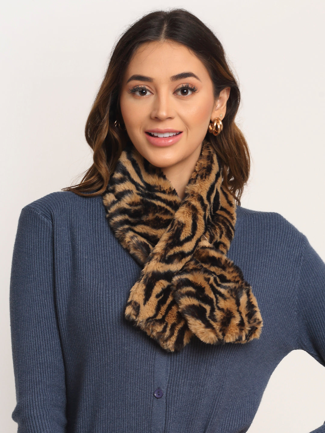 Women Brown Printed Stole
