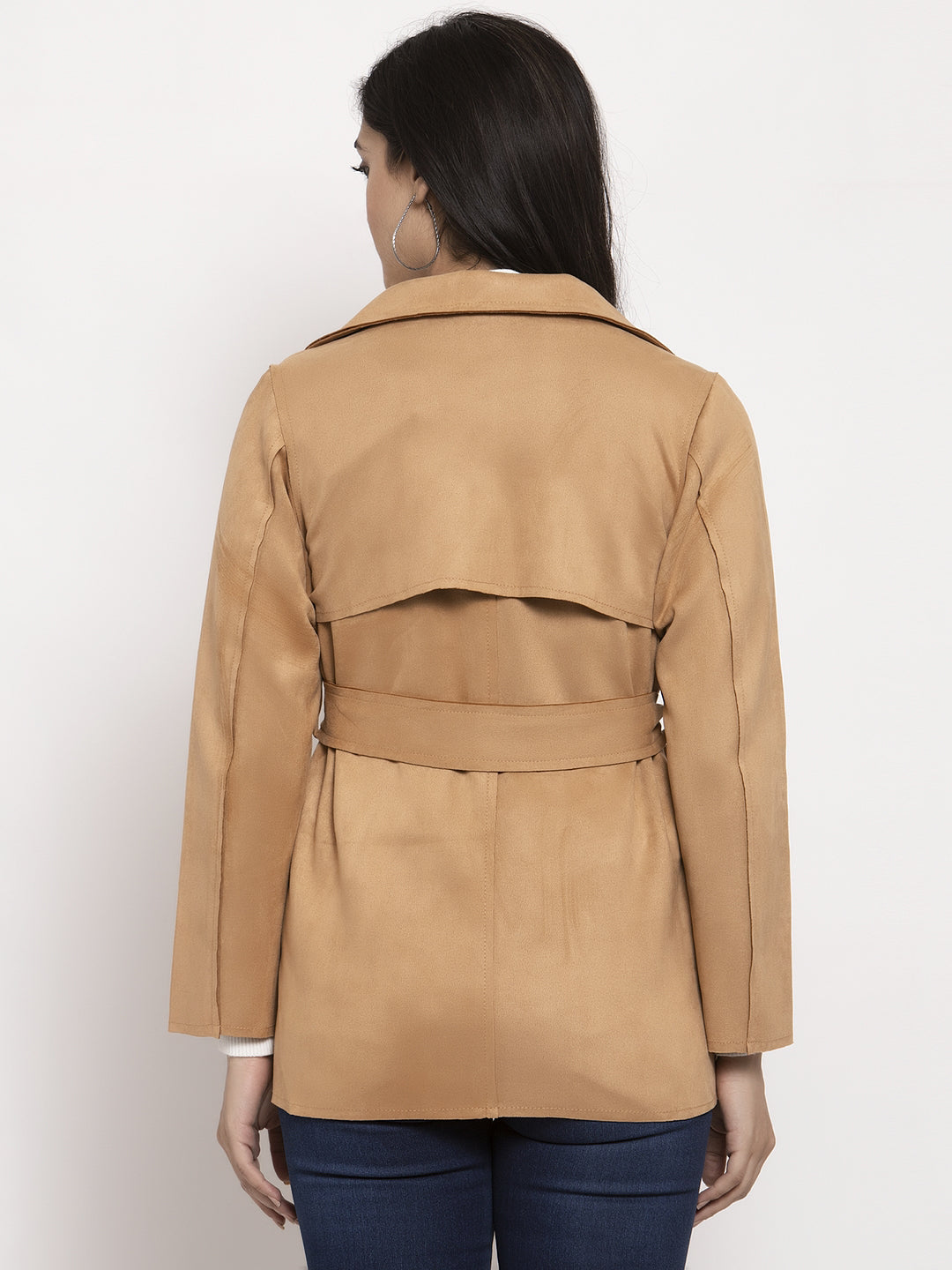 Women Khaki Collared Jacket - Global Republic