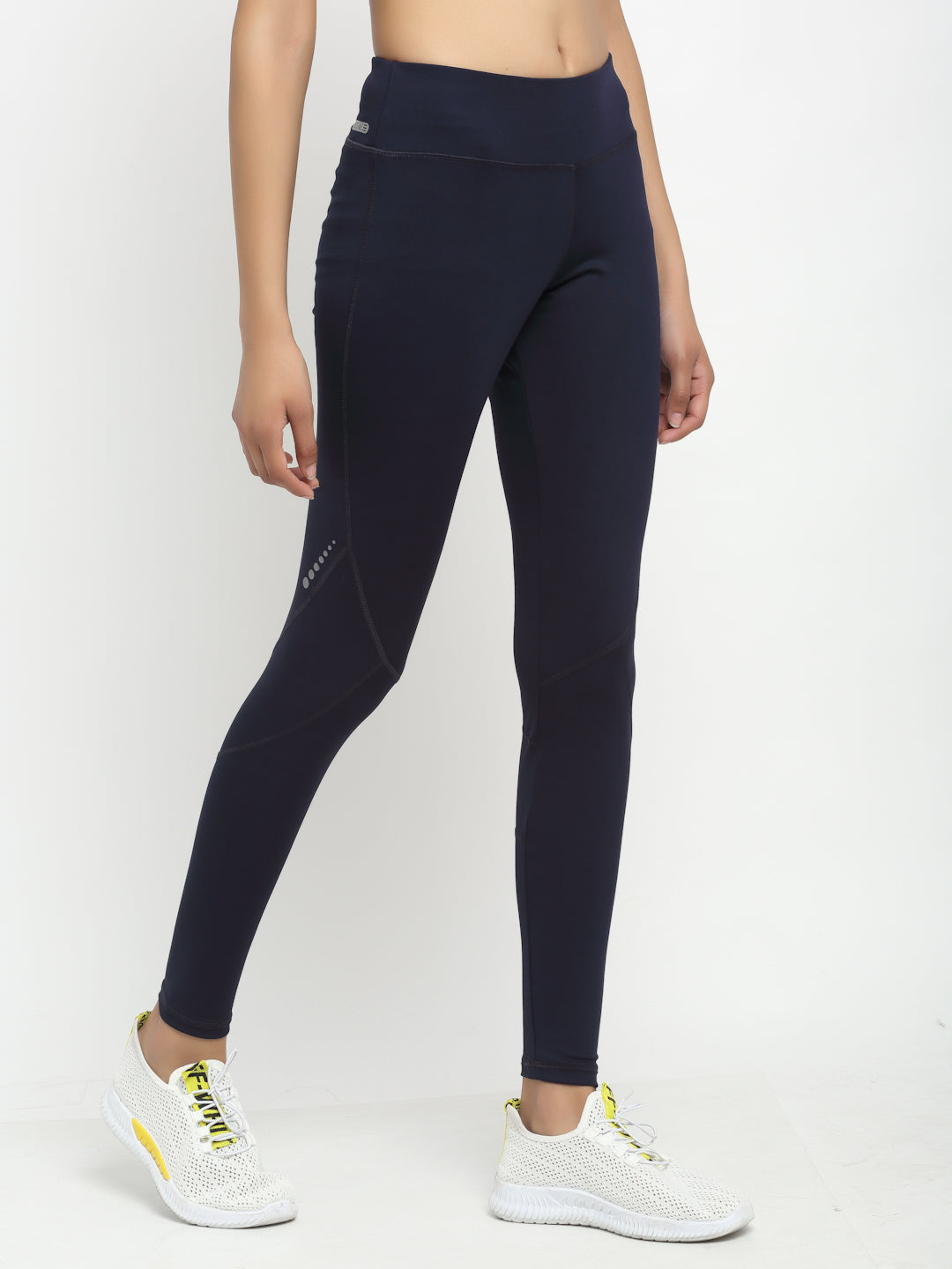 Women Navy Blue Solid Legging