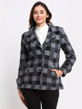 Black Notched Lapel  Coat